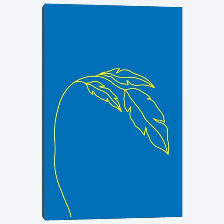 Plant Blue Neon Funk Canvas Print #PXY586} by Pixy Paper Canvas Artwork