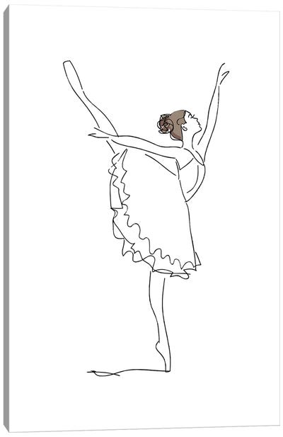 Ballet Line Art Canvas Art Print - Pixy Paper