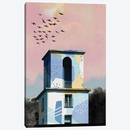 Pop Art Concrete Tower Canvas Print #PXY592} by Pixy Paper Canvas Art