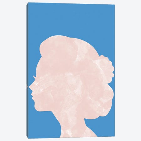 Marble Head Blue Canvas Print #PXY594} by Pixy Paper Art Print