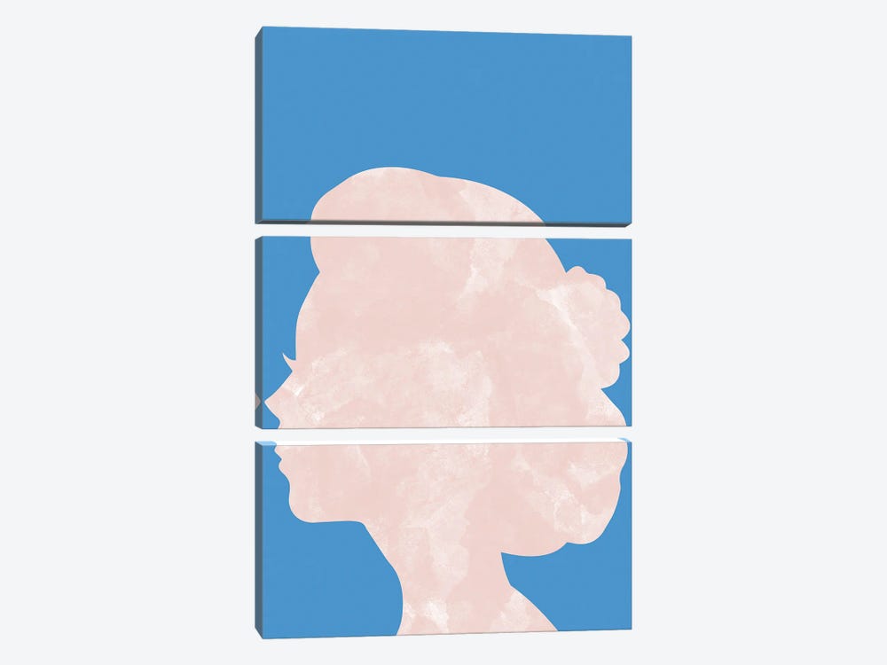 Marble Head Blue by Pixy Paper 3-piece Canvas Print