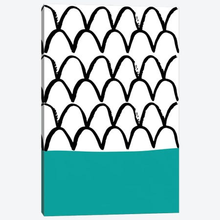 Teal Fish Scales Neon Funk Canvas Print #PXY597} by Pixy Paper Canvas Print