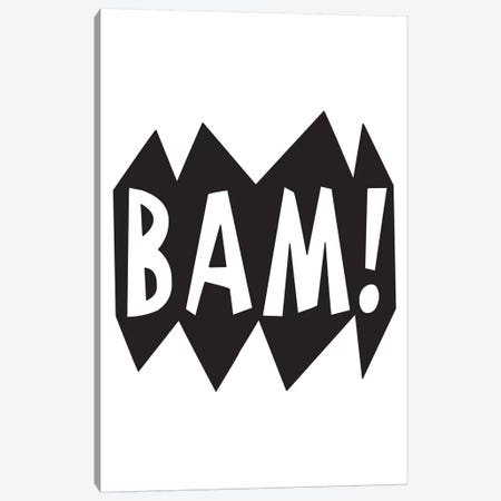 BAM! Black Canvas Print #PXY59} by Pixy Paper Art Print