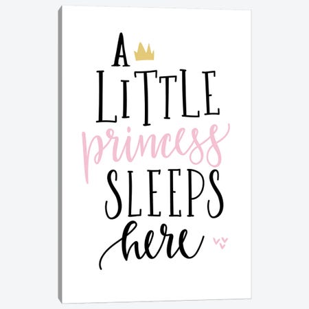 A Little Princess Gold Pink Canvas Print #PXY5} by Pixy Paper Art Print