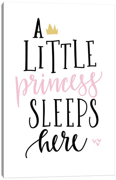 A Little Princess Gold Pink Canvas Art Print - Princes & Princesses