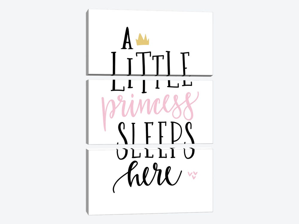 A Little Princess Gold Pink by Pixy Paper 3-piece Art Print