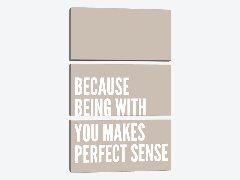 Because Being With You Stone by Pixy Paper 3-piece Canvas Wall Art