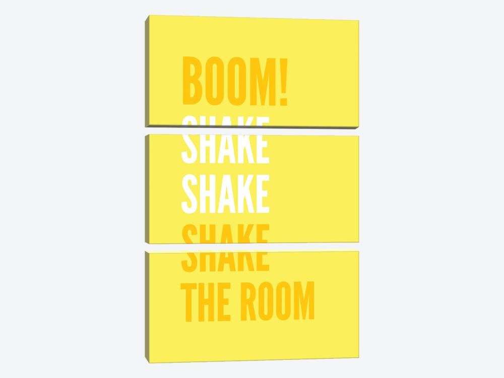 Boom Shake The Room Yellow by Pixy Paper 3-piece Art Print