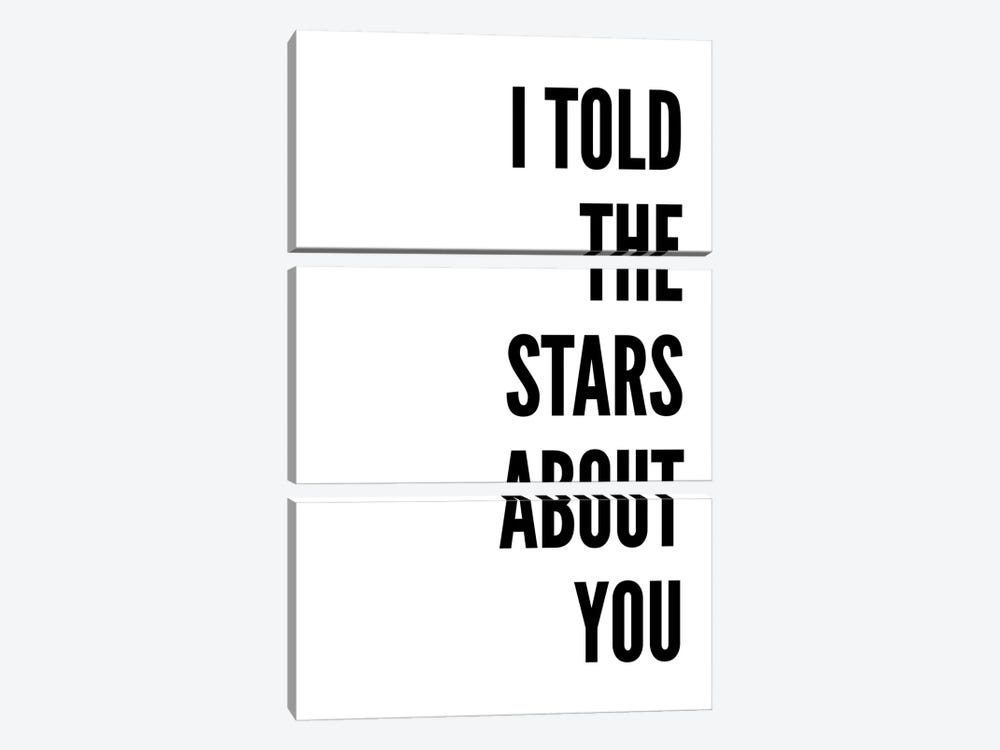 I Told The Stars About You White by Pixy Paper 3-piece Canvas Artwork