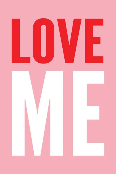 Love Me Pink Red And White by Pixy Paper canvas print