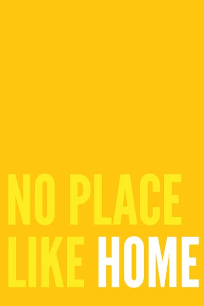 No Place Like Home Yellow by Pixy Paper canvas print