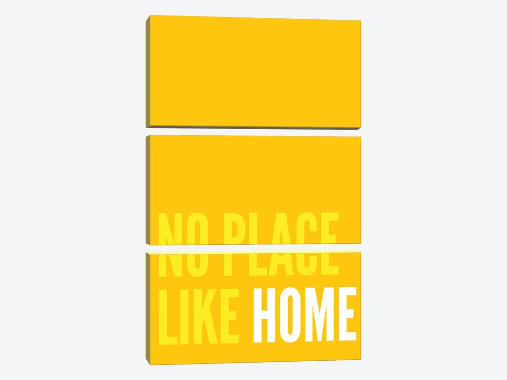 No Place Like Home Yellow by Pixy Paper 3-piece Canvas Art Print