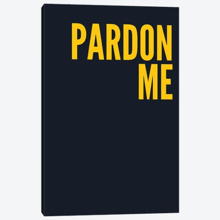 Pardon Me Navy And Yellow Canvas Print #PXY650} by Pixy Paper Canvas Art Print