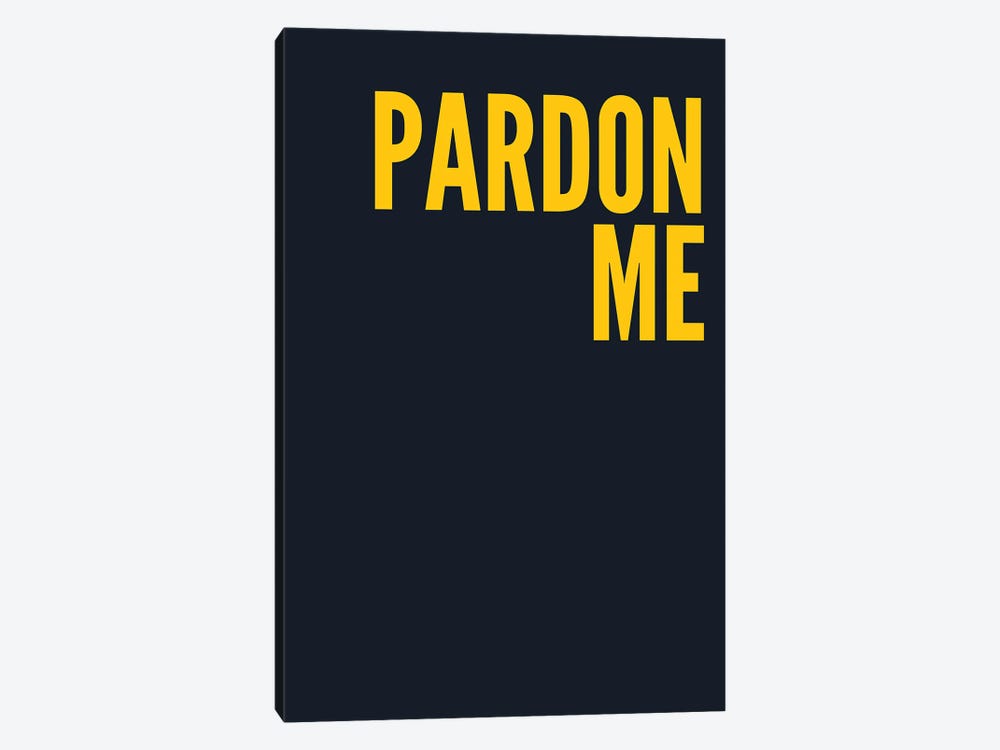 Pardon Me Navy And Yellow by Pixy Paper 1-piece Canvas Art Print
