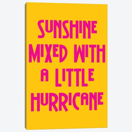 Sunshine Mixed With A Little Hurricane Yellow And Pink Canvas Print #PXY659} by Pixy Paper Canvas Print