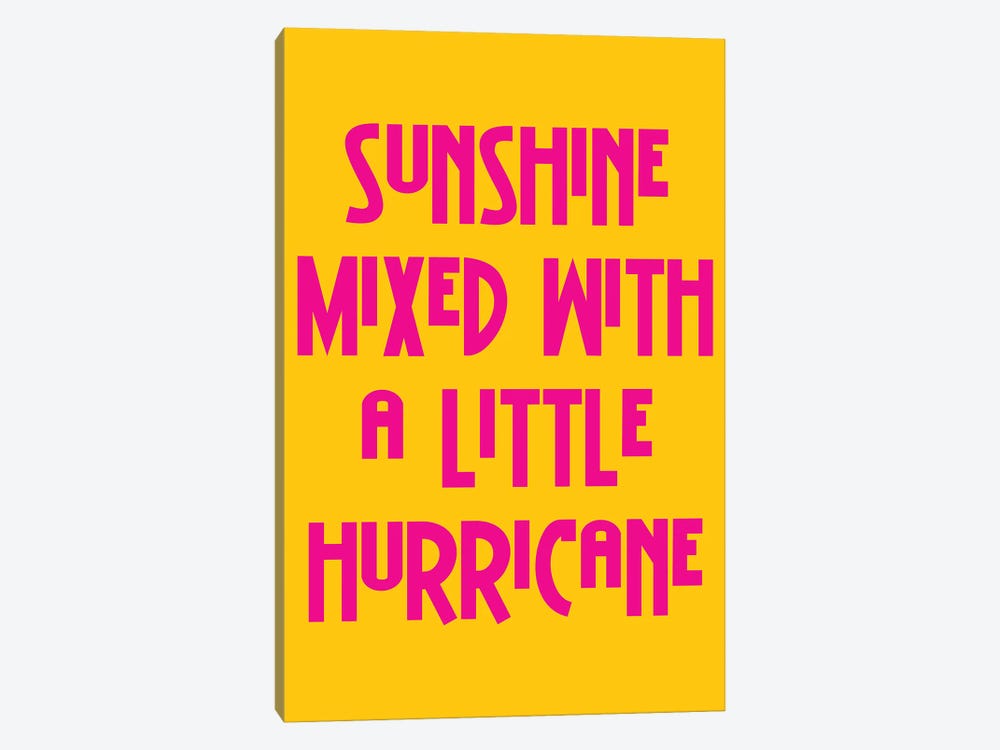 Sunshine Mixed With A Little Hurricane Yellow And Pink by Pixy Paper 1-piece Canvas Wall Art