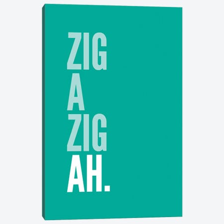 Zig A Zig Ah Teal Canvas Print #PXY677} by Pixy Paper Canvas Artwork