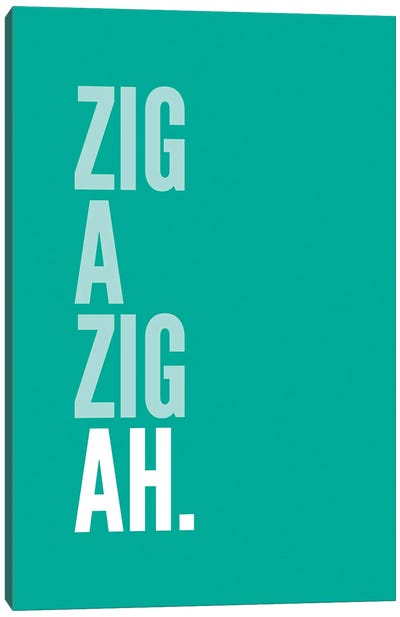 Zig A Zig Ah Teal Canvas Art Print - Pixy Paper