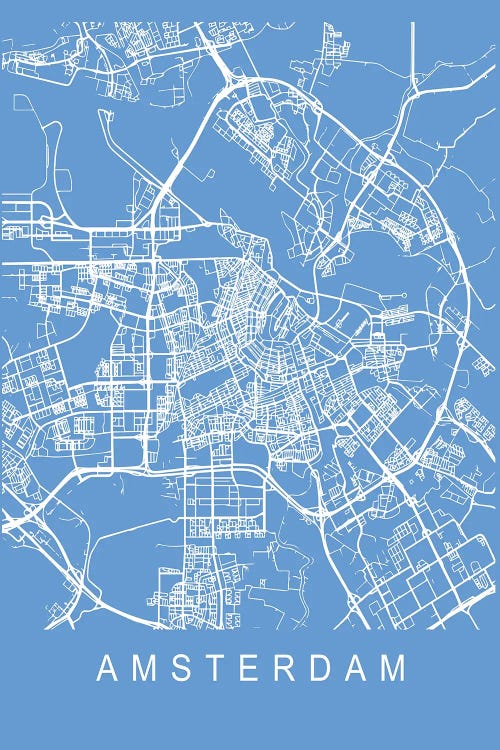 Amsterdam Map Blueprint by Pixy Paper wall art