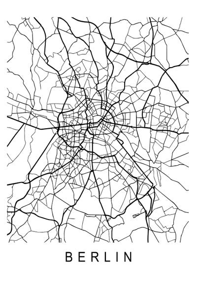 Berlin Map White by Pixy Paper multi panel art