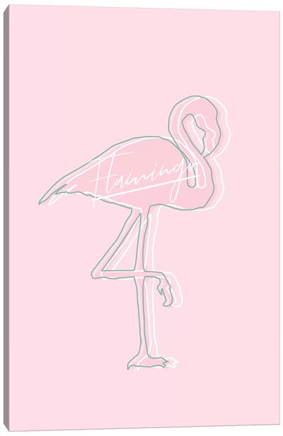 Be You Flamingo Pink Canvas Art Print - Flamingo Art