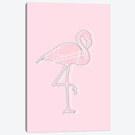 Be You Flamingo Pink Canvas Print #PXY70} by Pixy Paper Art Print