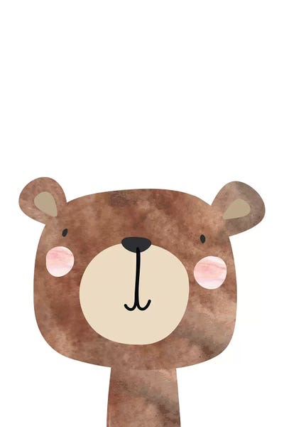 Bear Watercolour by Pixy Paper framed canvas print