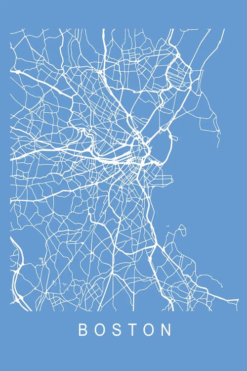 Boston Map Blueprint by Pixy Paper wall art