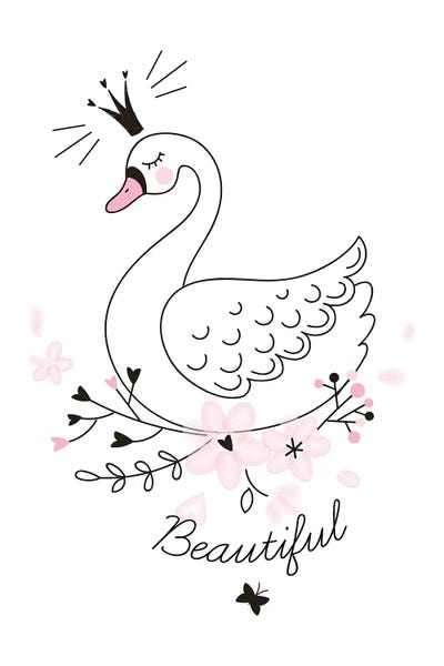 Beautiful Swan by Pixy Paper metal wall art