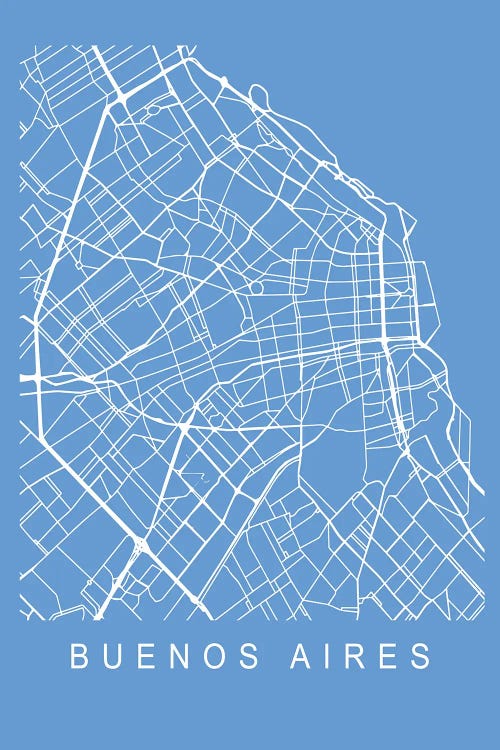 Buenos Aires Map Blueprint by Pixy Paper wall art