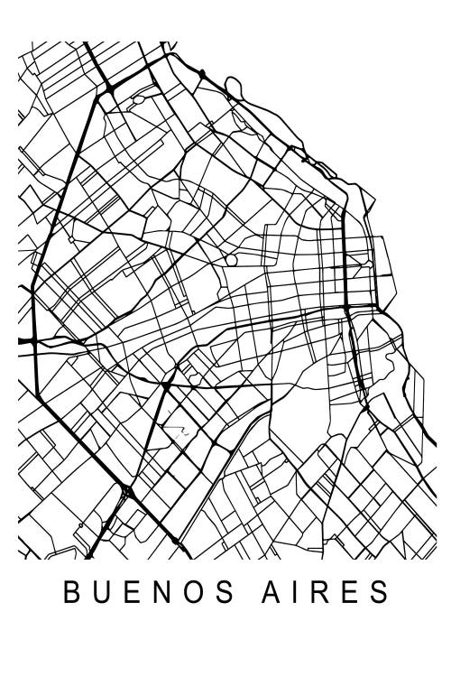 Buenos Aires Map White by Pixy Paper wall art