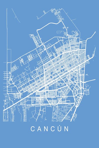 Cancun: Cancun Map Blueprint by Pixy Paper
