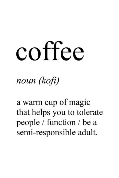 Funny Typography: Coffee by Pixy Paper