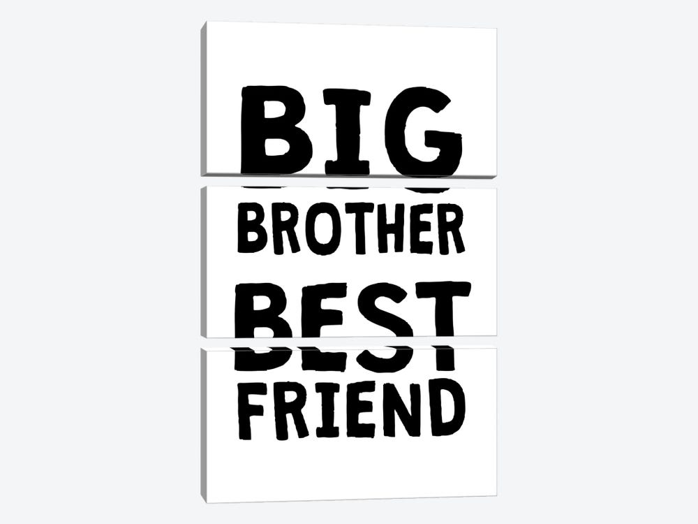 Big Brother Best Friend Black by Pixy Paper 3-piece Canvas Wall Art