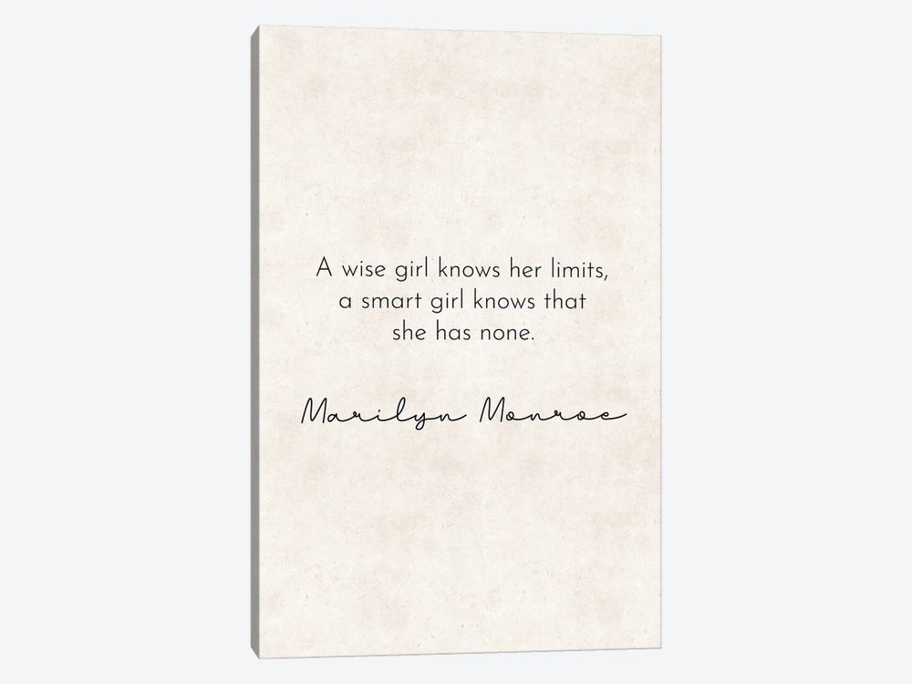 A Wise Girl - Marilyn Monroe Quote by Pixy Paper 1-piece Canvas Print