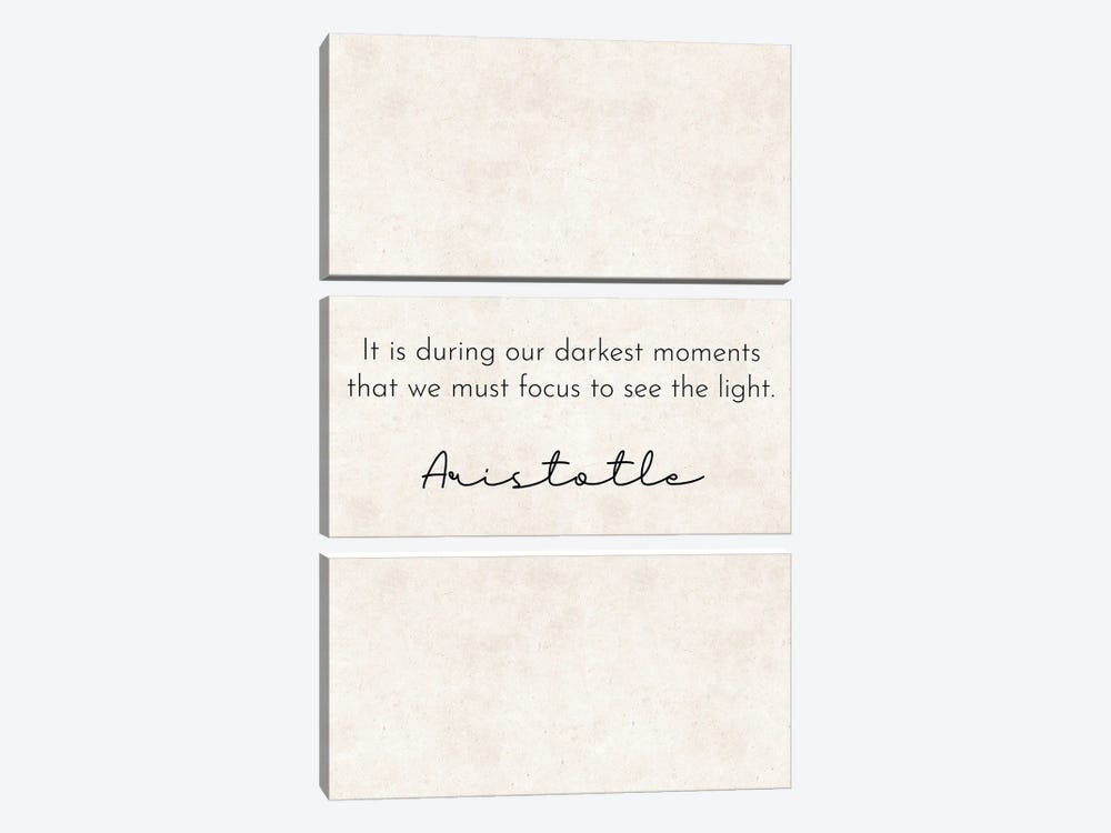 Darkest Moments - Aristotle Quote by Pixy Paper 3-piece Canvas Wall Art