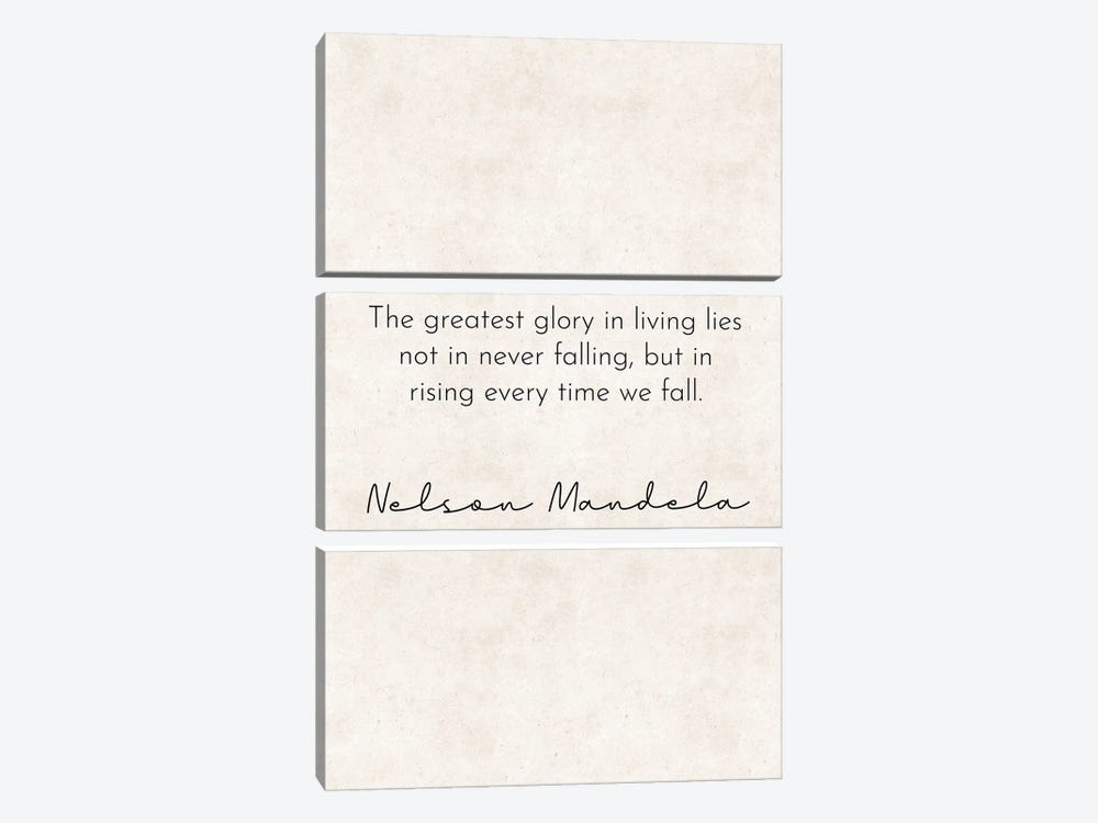 Greatest Glory - Nelson Mandela Quote by Pixy Paper 3-piece Canvas Wall Art