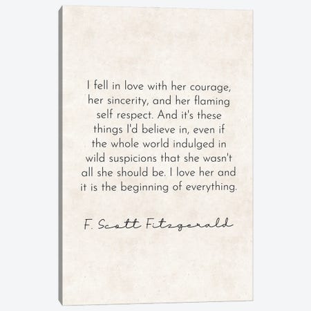 I Fell In Love - Fitzgerald Quote Canvas Print #PXY800} by Pixy Paper Canvas Artwork
