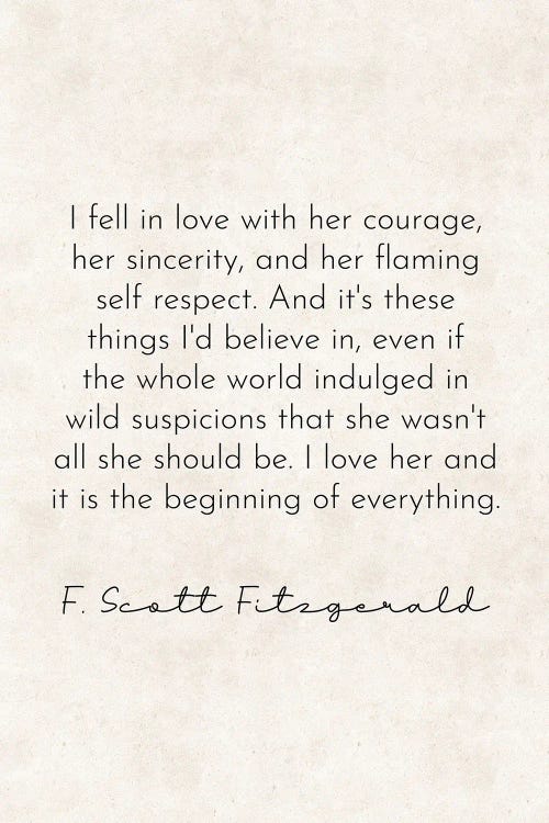 I Fell In Love - Fitzgerald Quote