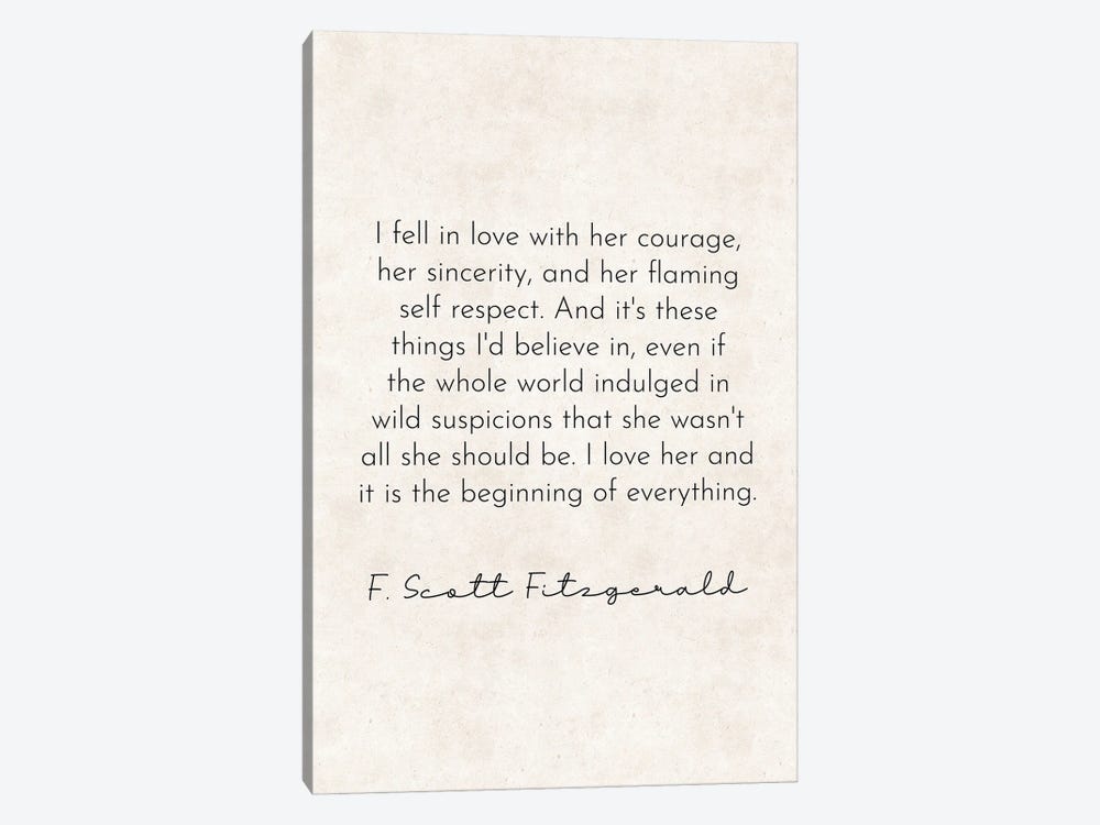 I Fell In Love - Fitzgerald Quote by Pixy Paper 1-piece Canvas Art Print