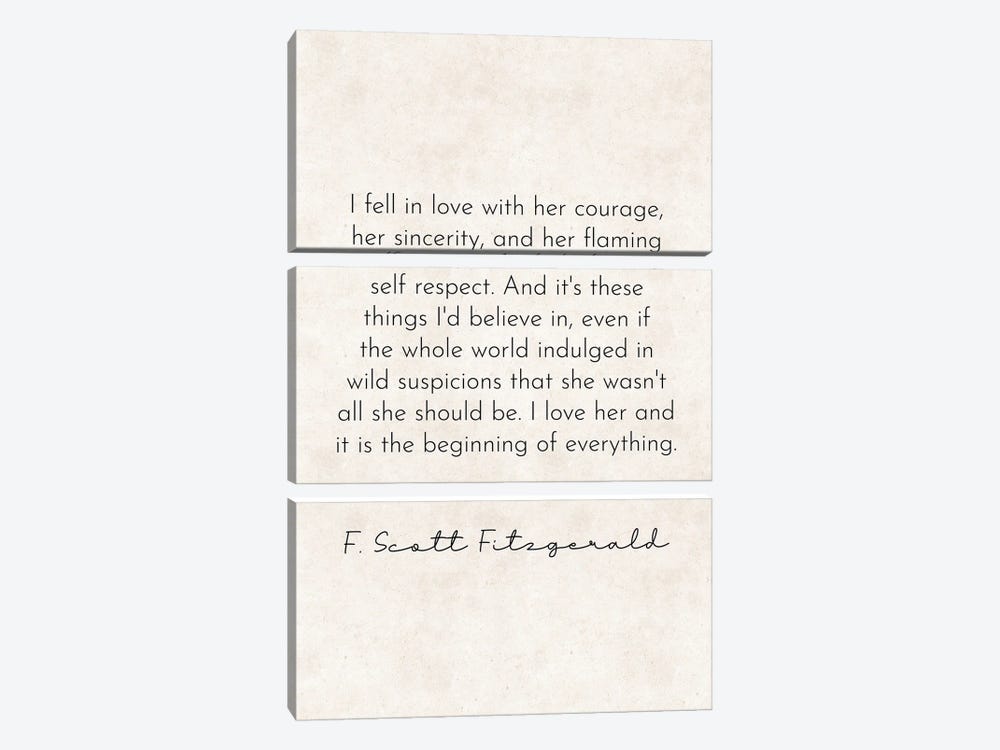I Fell In Love - Fitzgerald Quote by Pixy Paper 3-piece Canvas Art Print