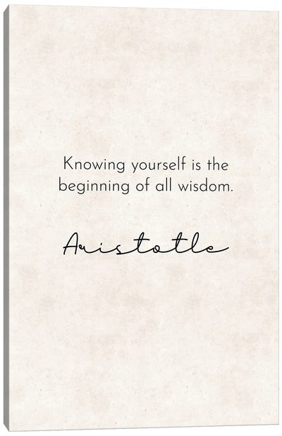 Knowing Yourself - Aristotle Quote Canvas Art Print - Uniqueness Art