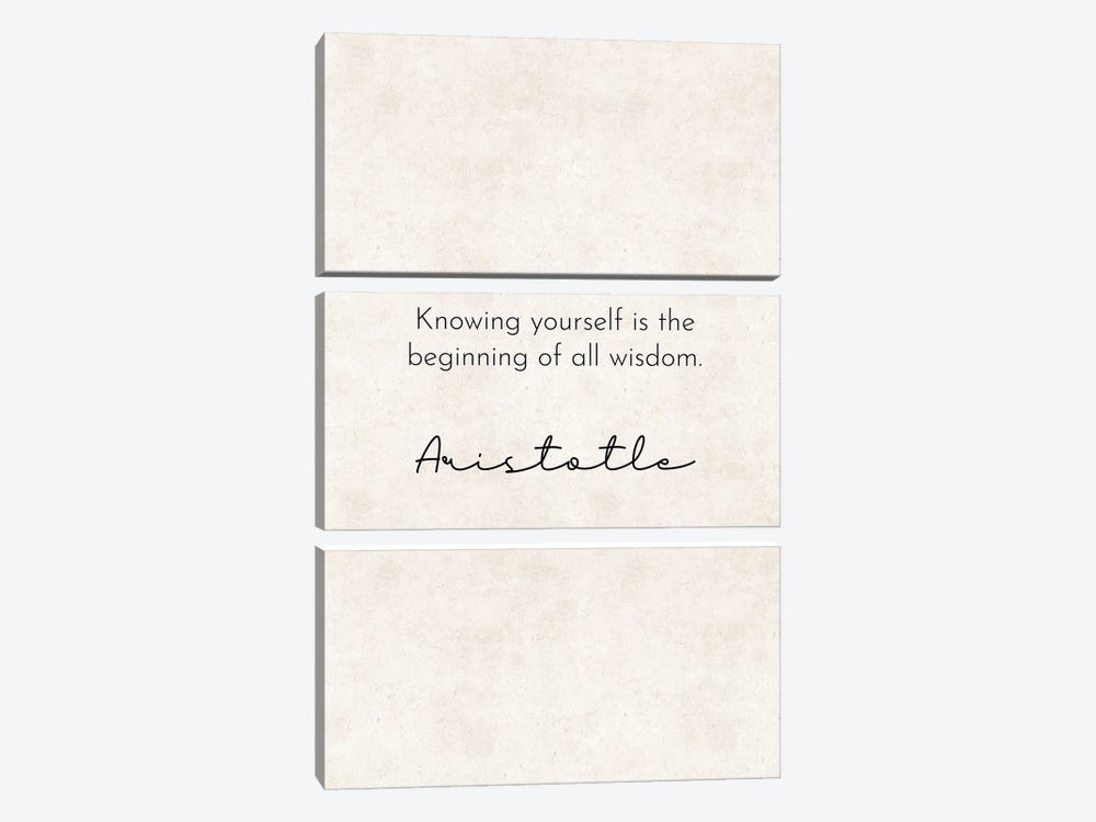 Knowing Yourself - Aristotle Quote by Pixy Paper 3-piece Canvas Art Print