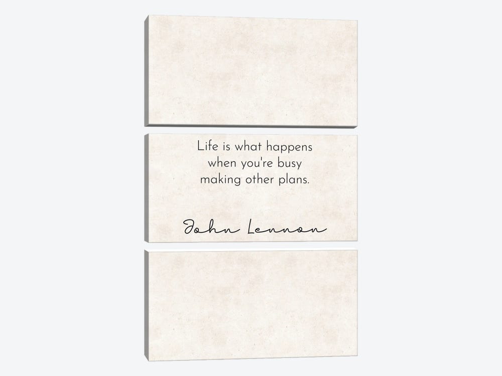 Life - John Lennon Quote by Pixy Paper 3-piece Canvas Artwork