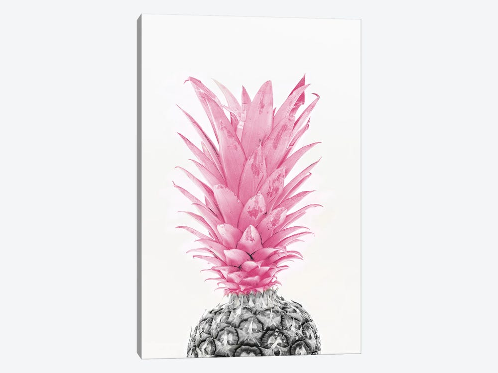 Black & White Pineapple With Pink by Pixy Paper 1-piece Canvas Wall Art