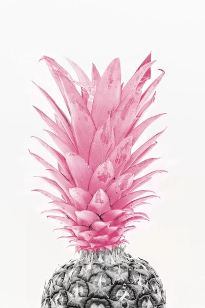 Orchid Pink: Black & White Pineapple With Pink by Pixy Paper