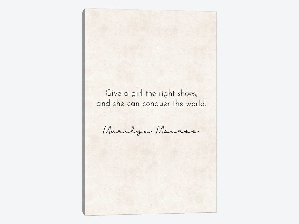 Right Shoes - Marilyn Monroe Quote by Pixy Paper 1-piece Canvas Art Print