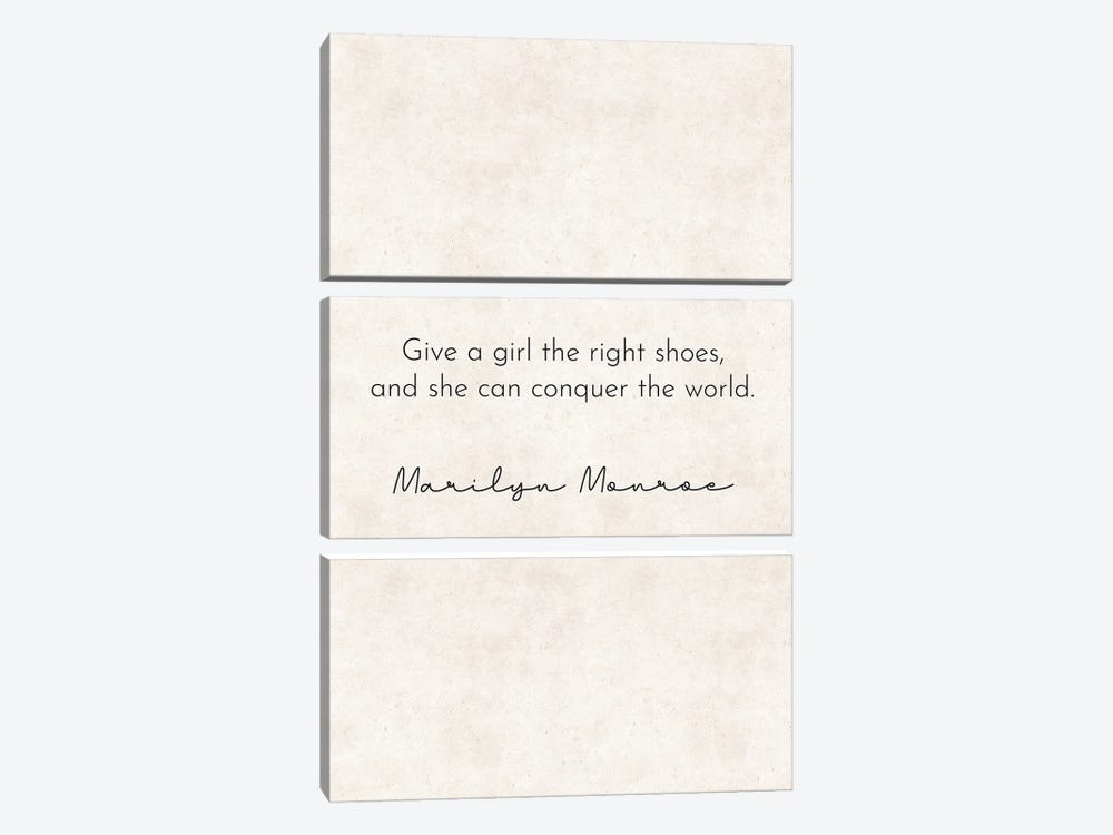 Right Shoes - Marilyn Monroe Quote by Pixy Paper 3-piece Art Print