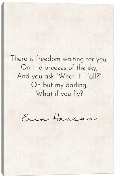 What If I Fall - Erin Hanson Quote Canvas Art Print - Walls That Talk