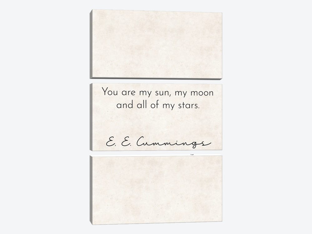You Are My Sun - Cummings Quote by Pixy Paper 3-piece Canvas Art Print